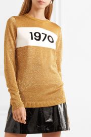 1970 metallic knitted sweater at Net A Porter